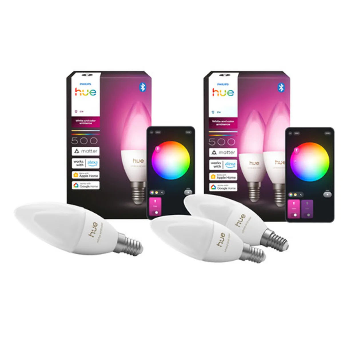 Philips Hue Kaarslamp White and Color E14 3-Pack