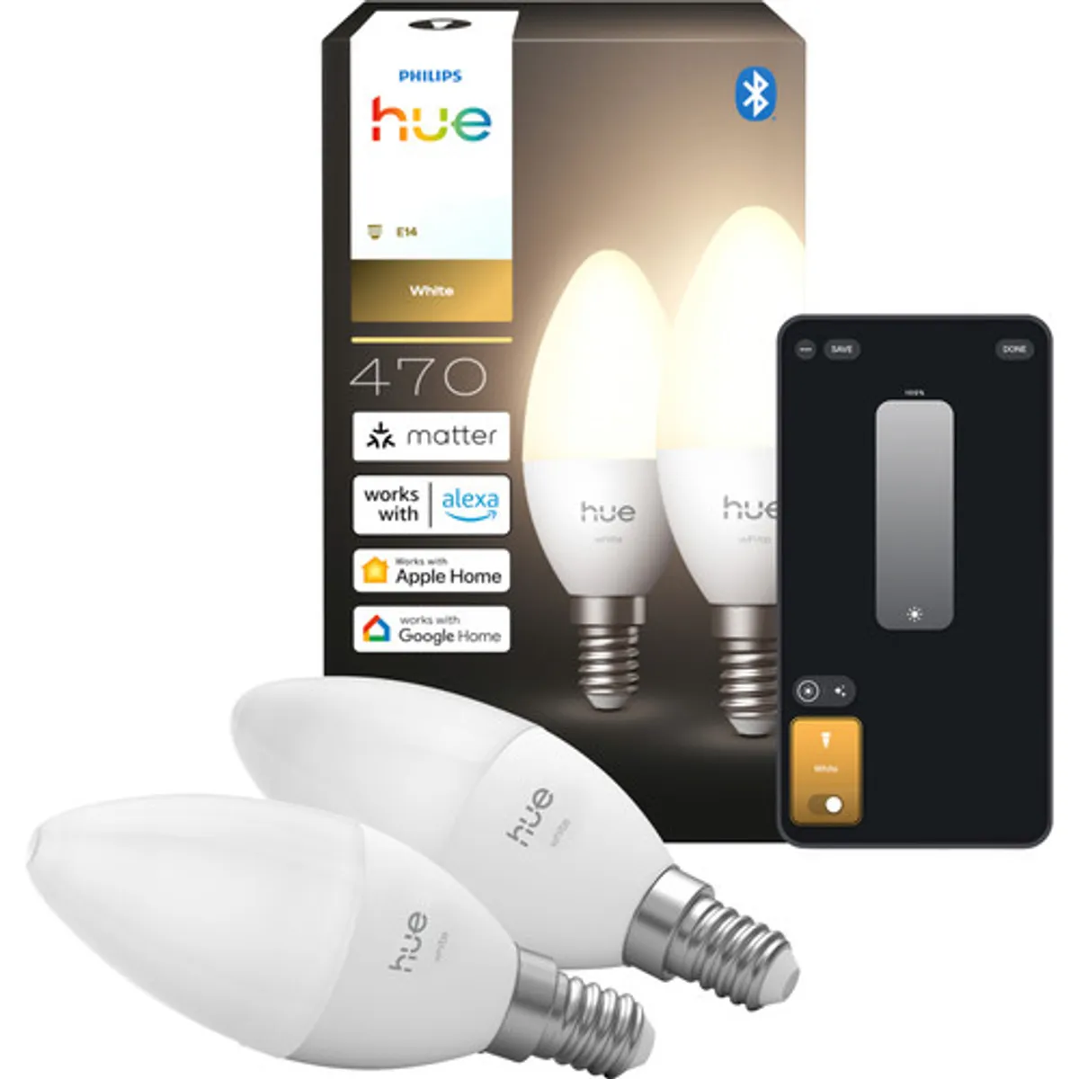 Philips Hue Kaarslamp White E14 Duo Pack