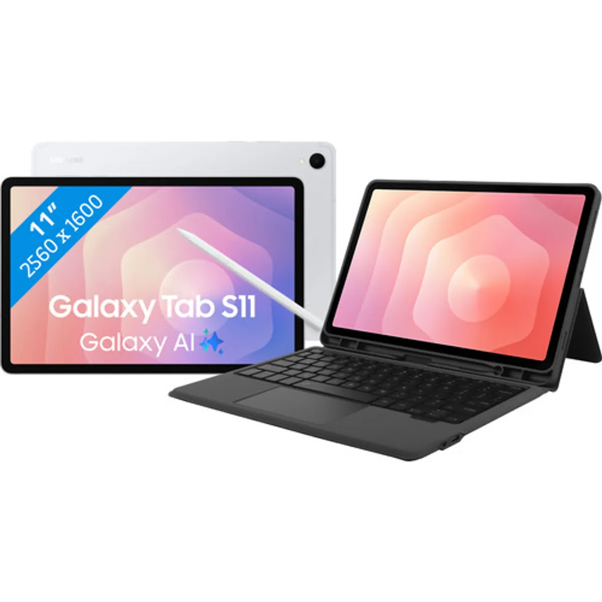 Samsung Galaxy Tab S11 11 inch 256GB Wifi Zilver + BlueBuilt Toetsenbord Hoes QWERTY