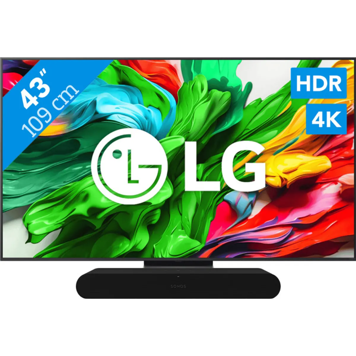 LG 43" QNED86 EVO 4K (2025) + Sonos Ray Zwart