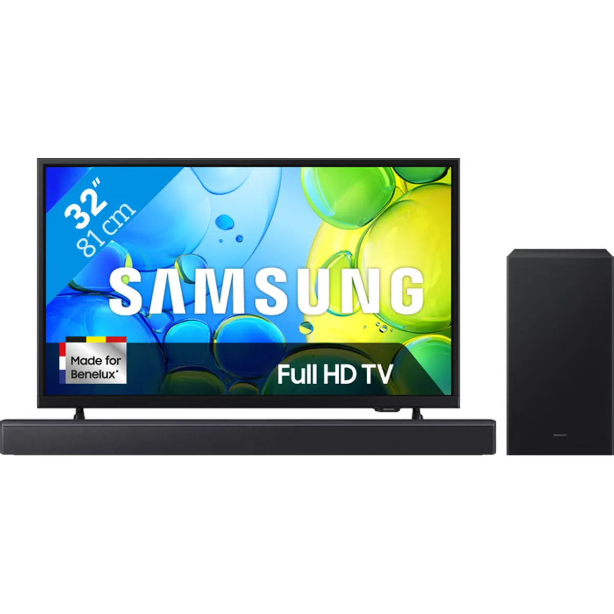 Samsung 32" Full HD F6000F (2025) + Samsung HW-B450F Zwart