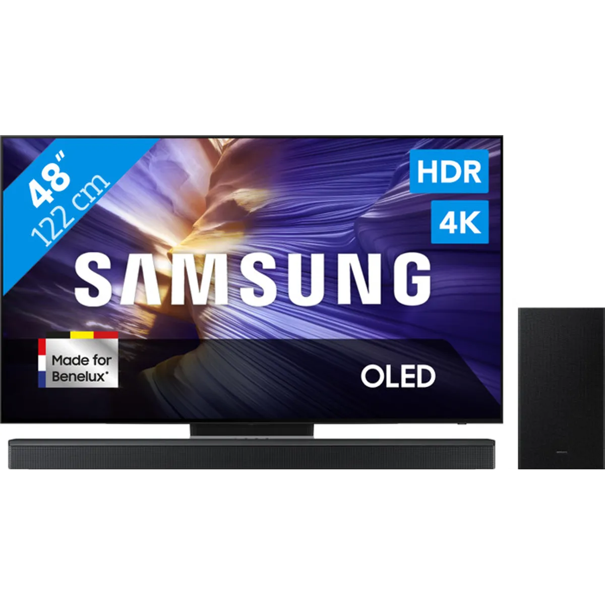 Samsung 48" OLED S90F (2025) + Samsung HW-B750F Zwart