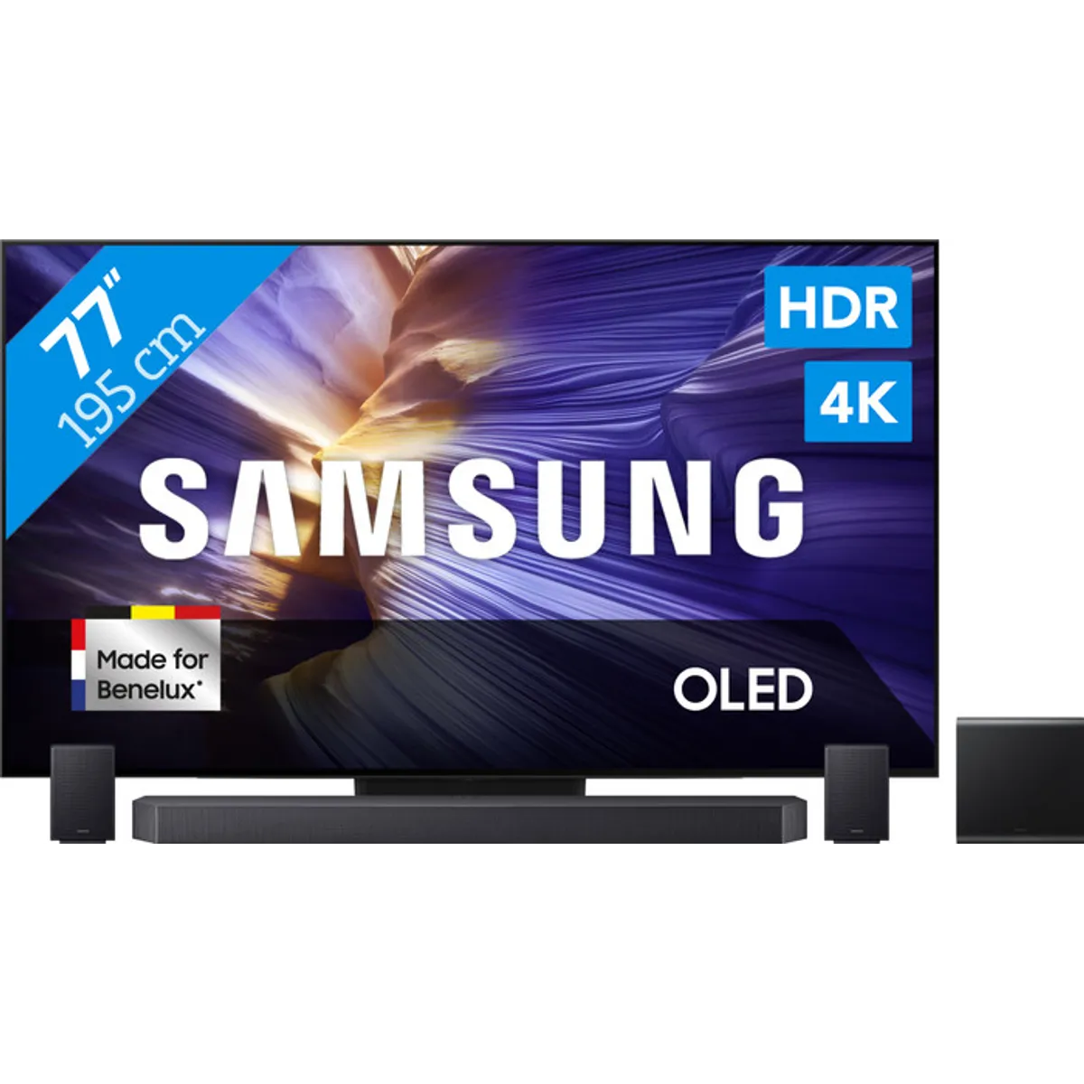 Samsung 77" OLED S90F (2025) + Samsung HW-Q990F Zwart