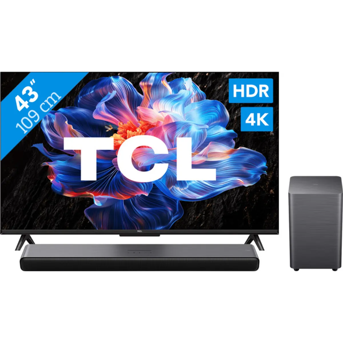 TCL 43" Led P61K 4K (2025) + TCL S55H 2.1 Soundbar