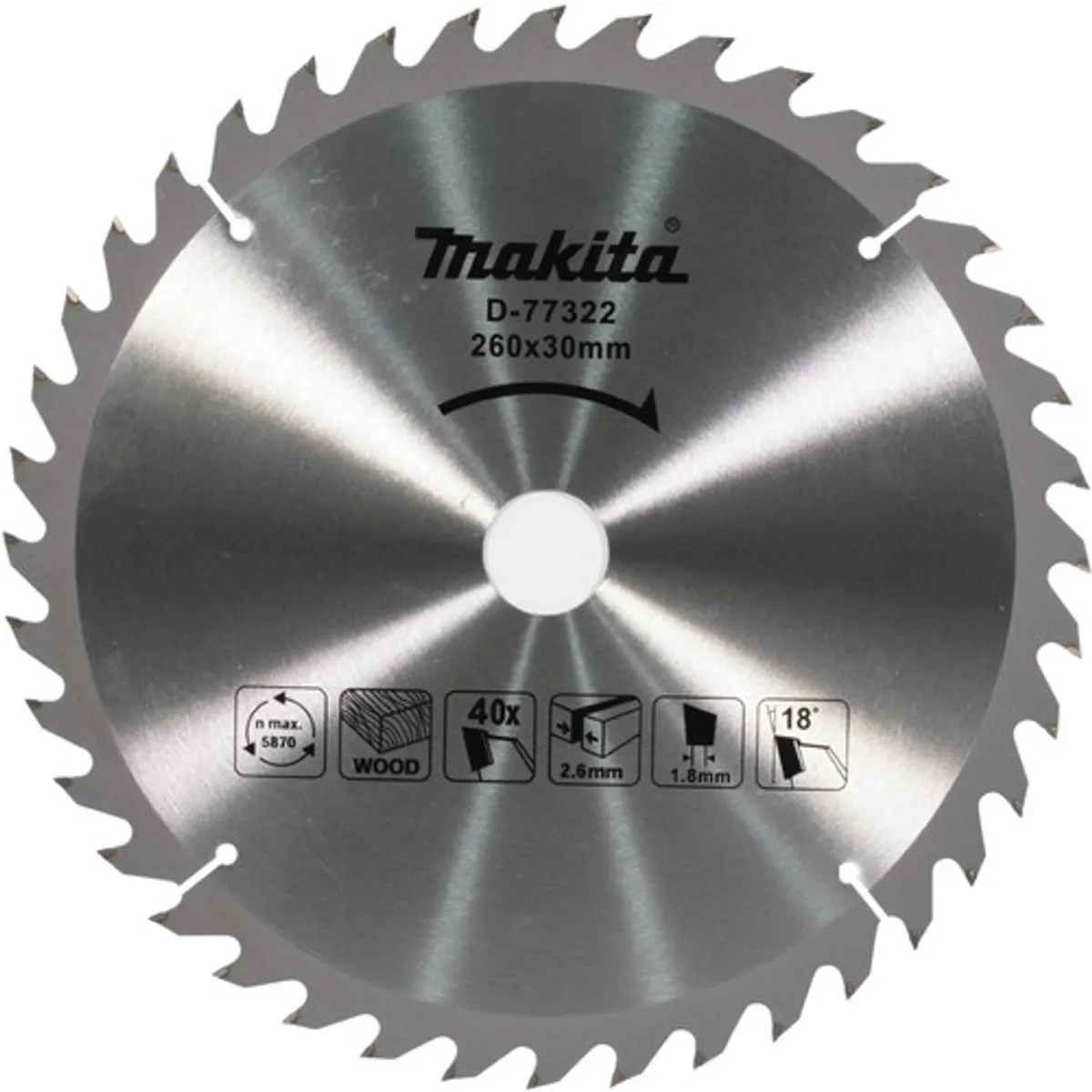 Makita Afkortzaagblad 260x30 40T