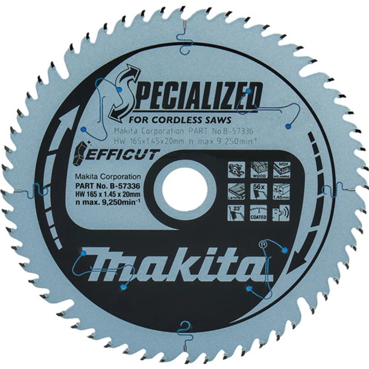 Makita Cirkelzaagblad Hout Efficut 165x20x1,45 56T