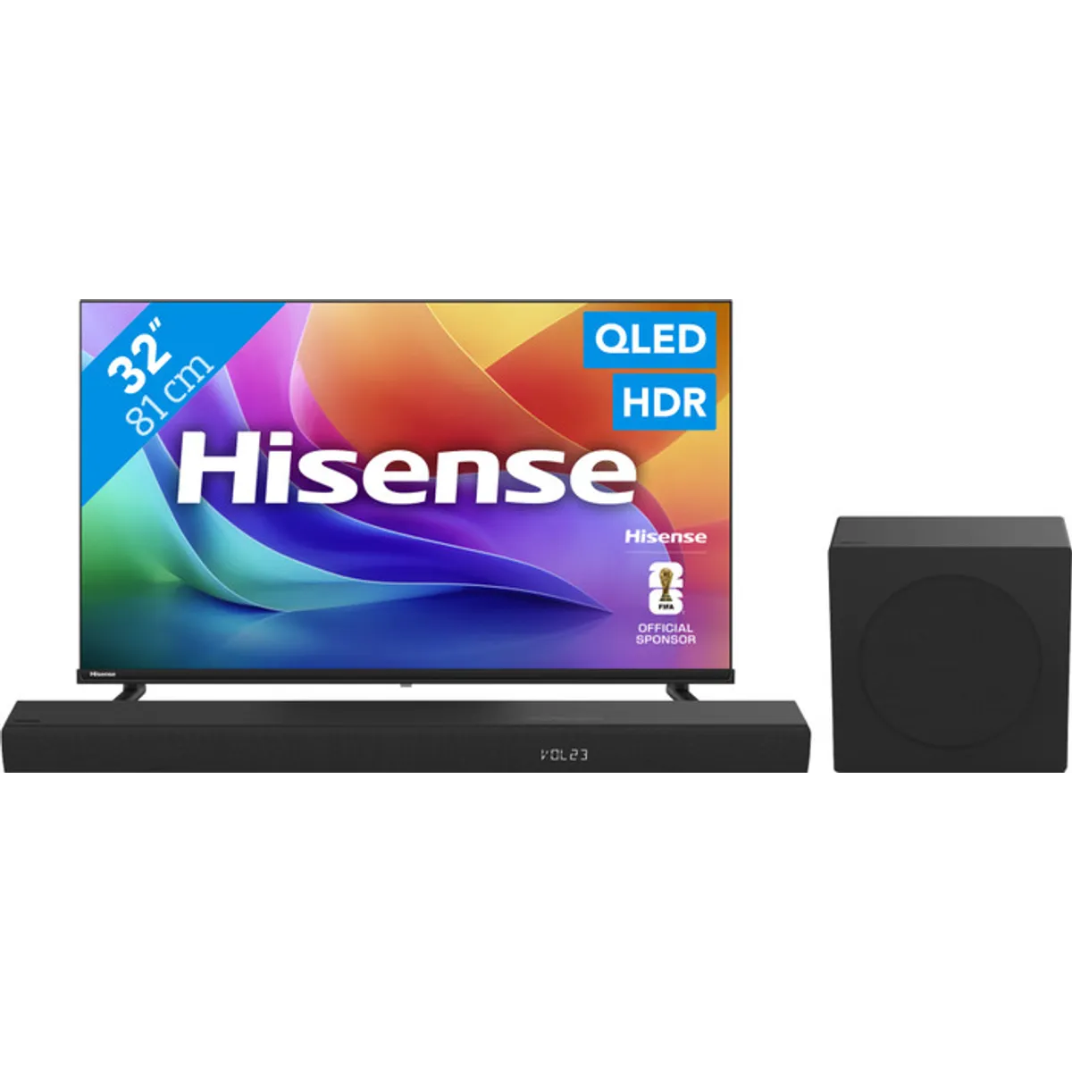 Hisense QLED 32" A59S (2026) + Hisense HS3100