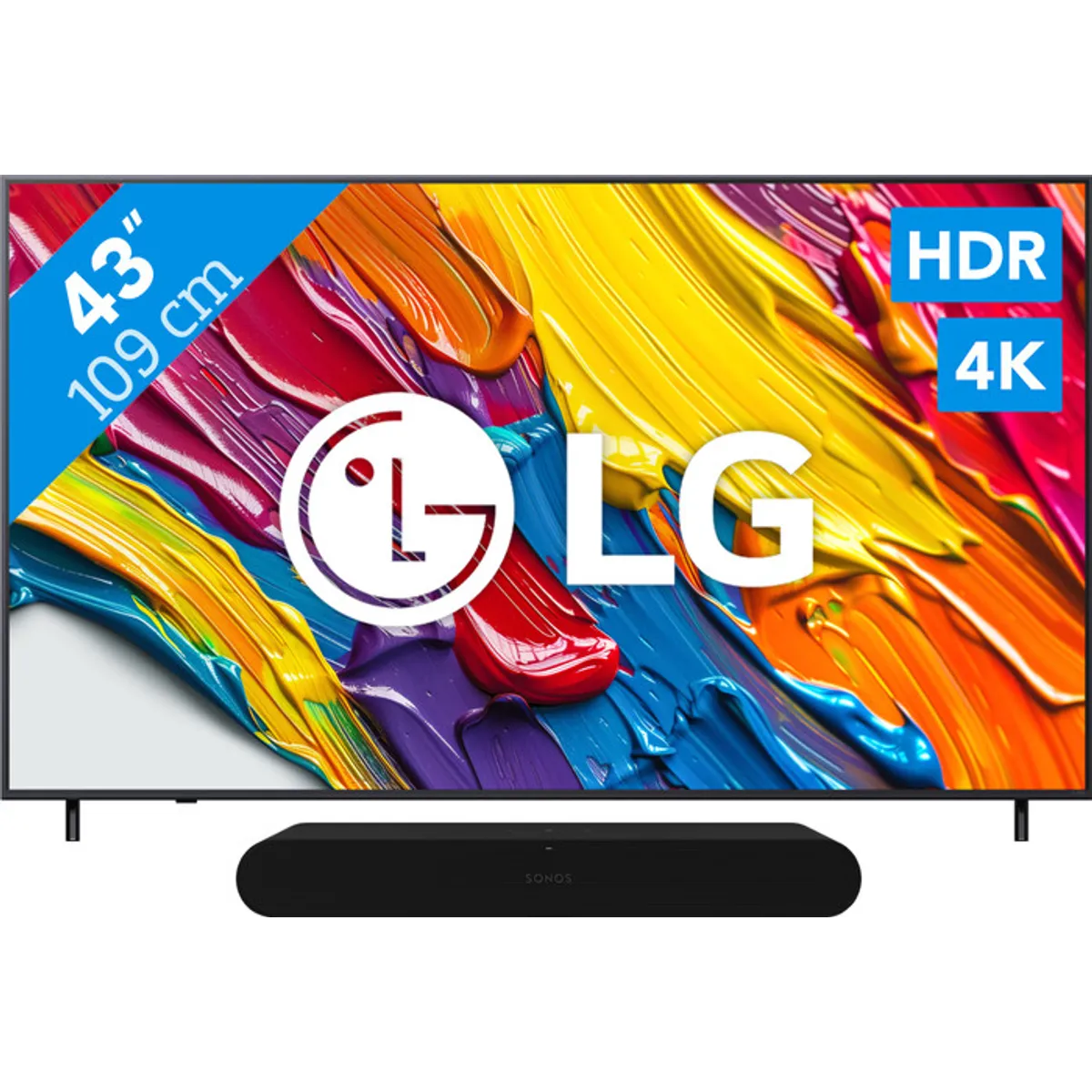 LG 43" QNED82 4K (2025) + Sonos Ray Zwart