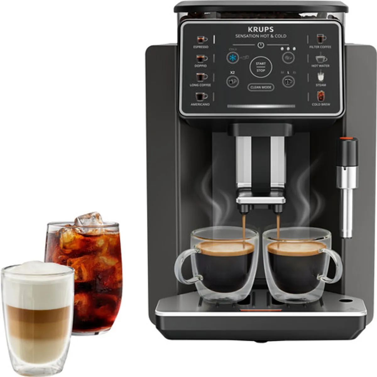 Krups Sensation Hot & Cold EA913H Zwart