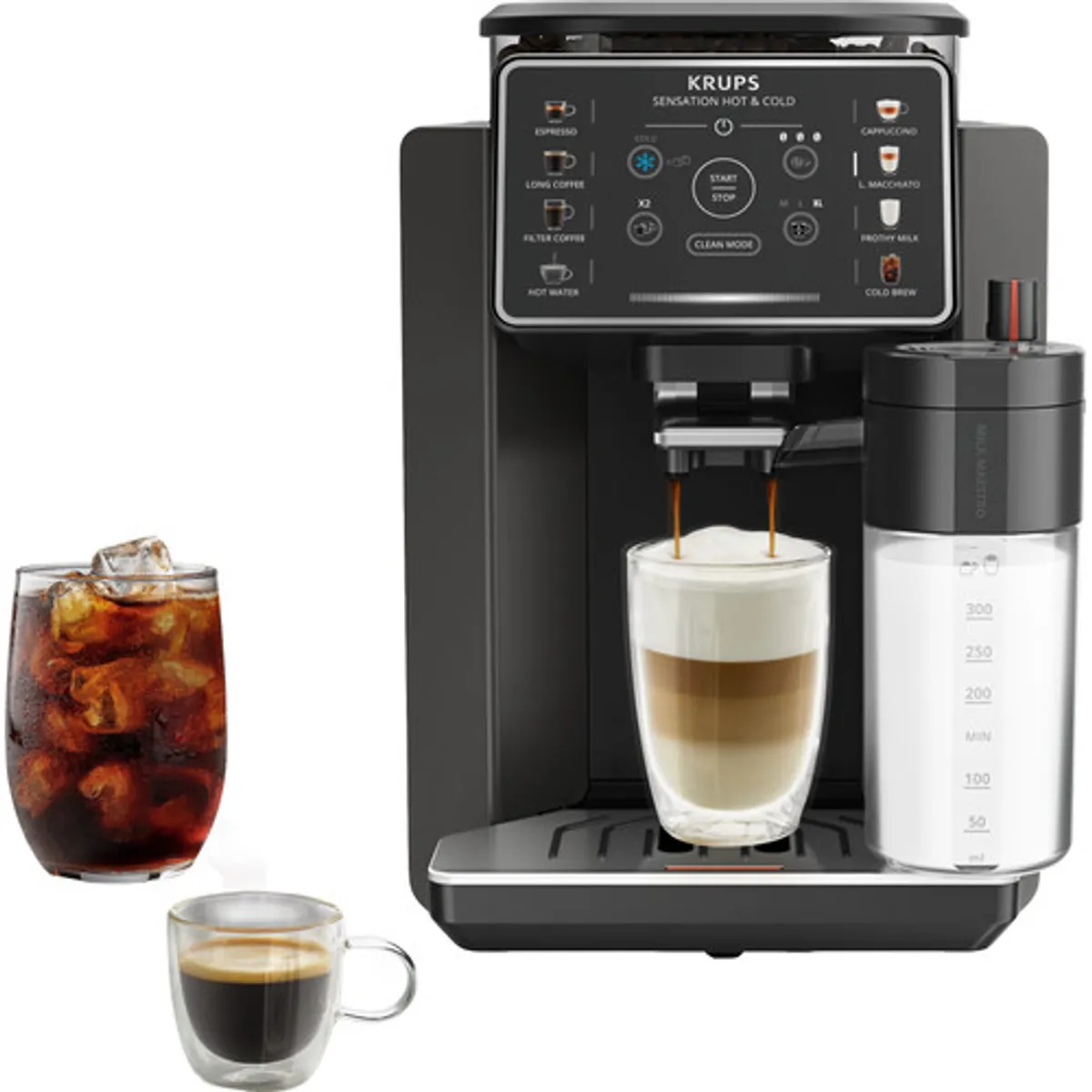 Krups Sensation Hot & Cold Milk EA914H Zwart