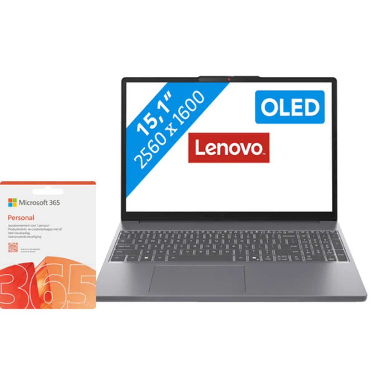 Lenovo IdeaPad Slim 3 OLED 15IRH10 83K100HCMH + Microsoft 365 Personal NL 1 jaar