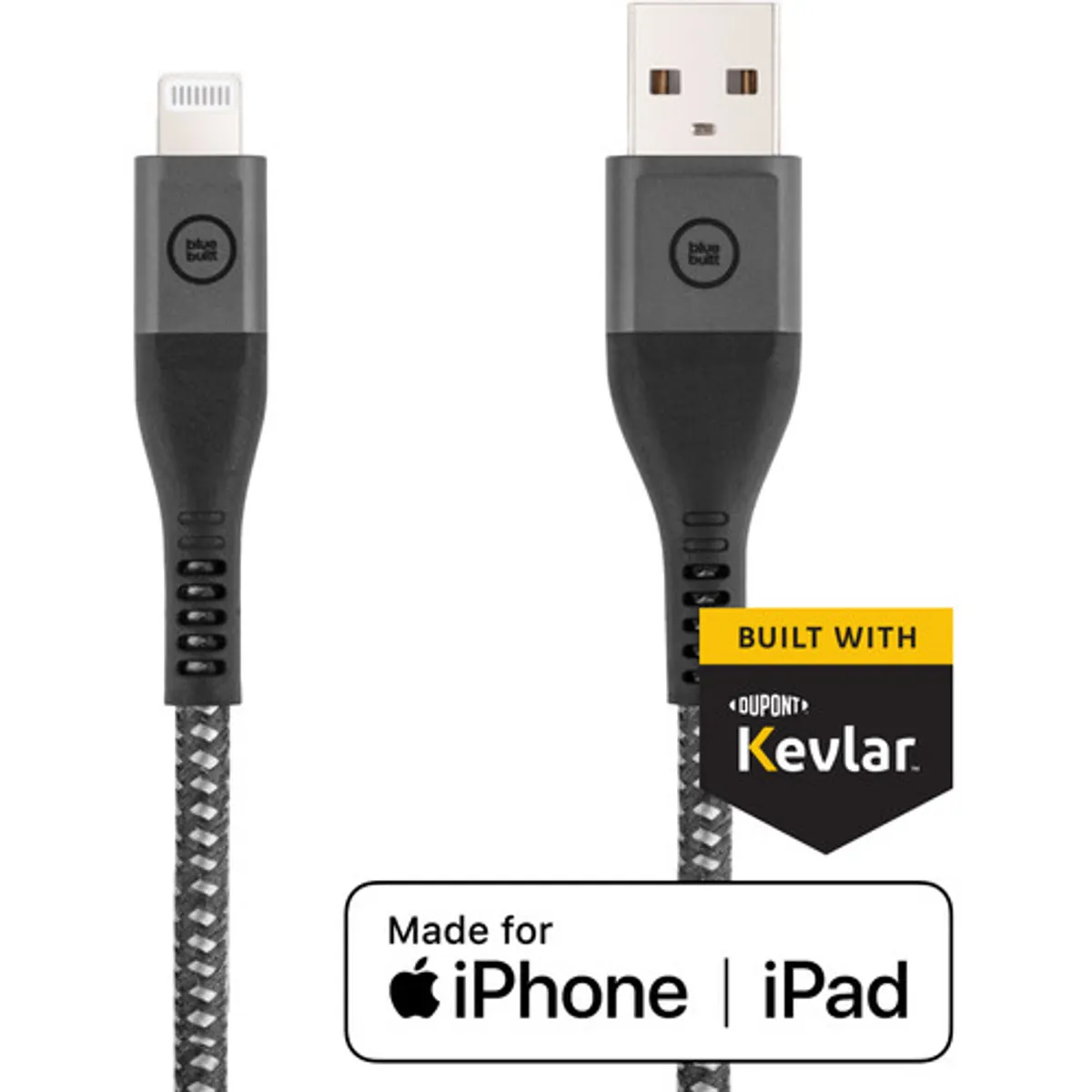 BlueBuilt Usb A naar Lightning Kabel 1,5m Kevlar Zwart